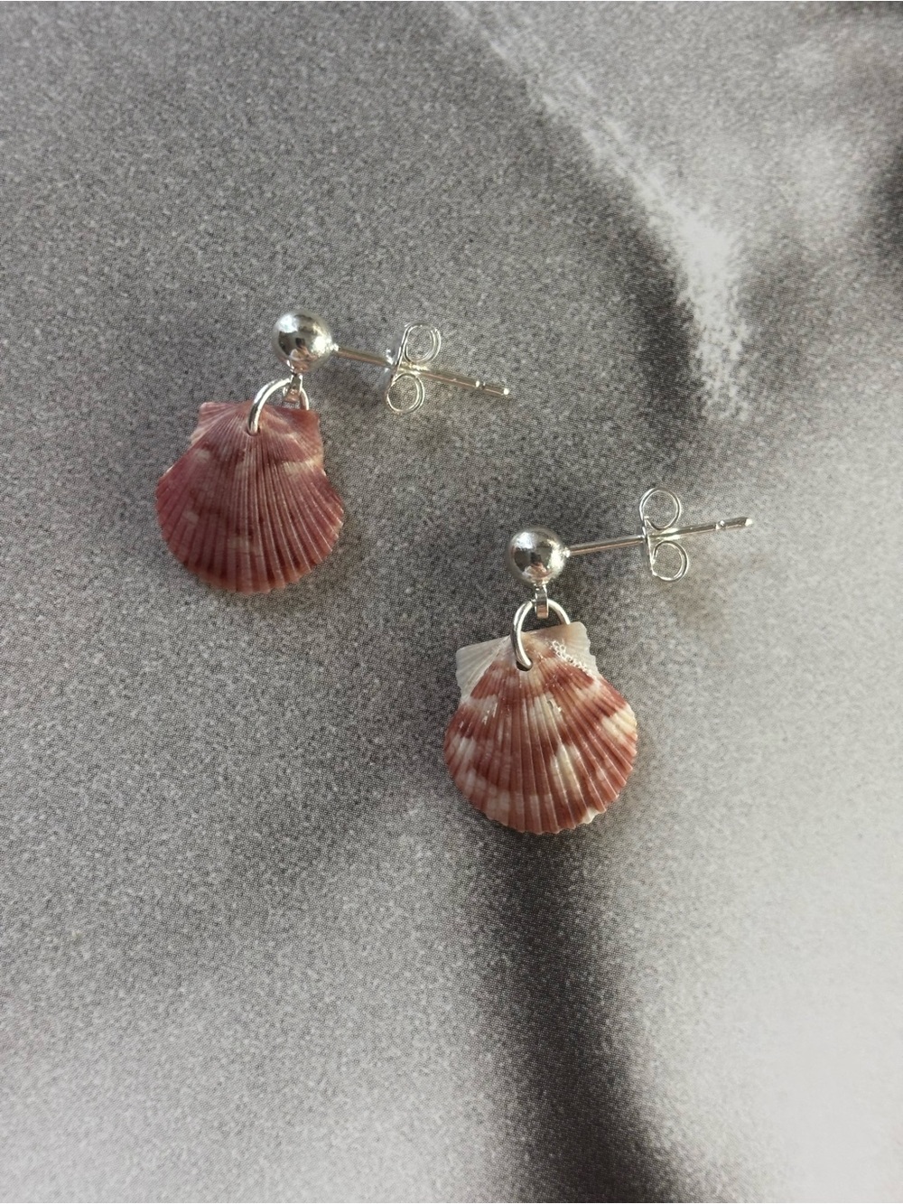 Pink Shell Drop Stud Earrings - Unbranded